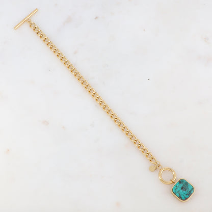 Bracelet avec maille, pierre naturelle