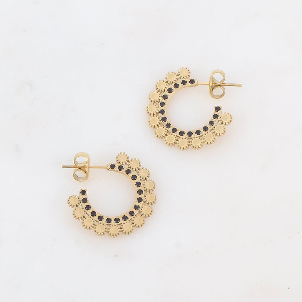 Créoles avec strass Diamètre: 2,1 cm