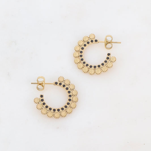 Créoles avec strass Diamètre: 2,1 cm