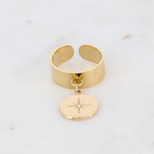 Bague pampille étoile et strass