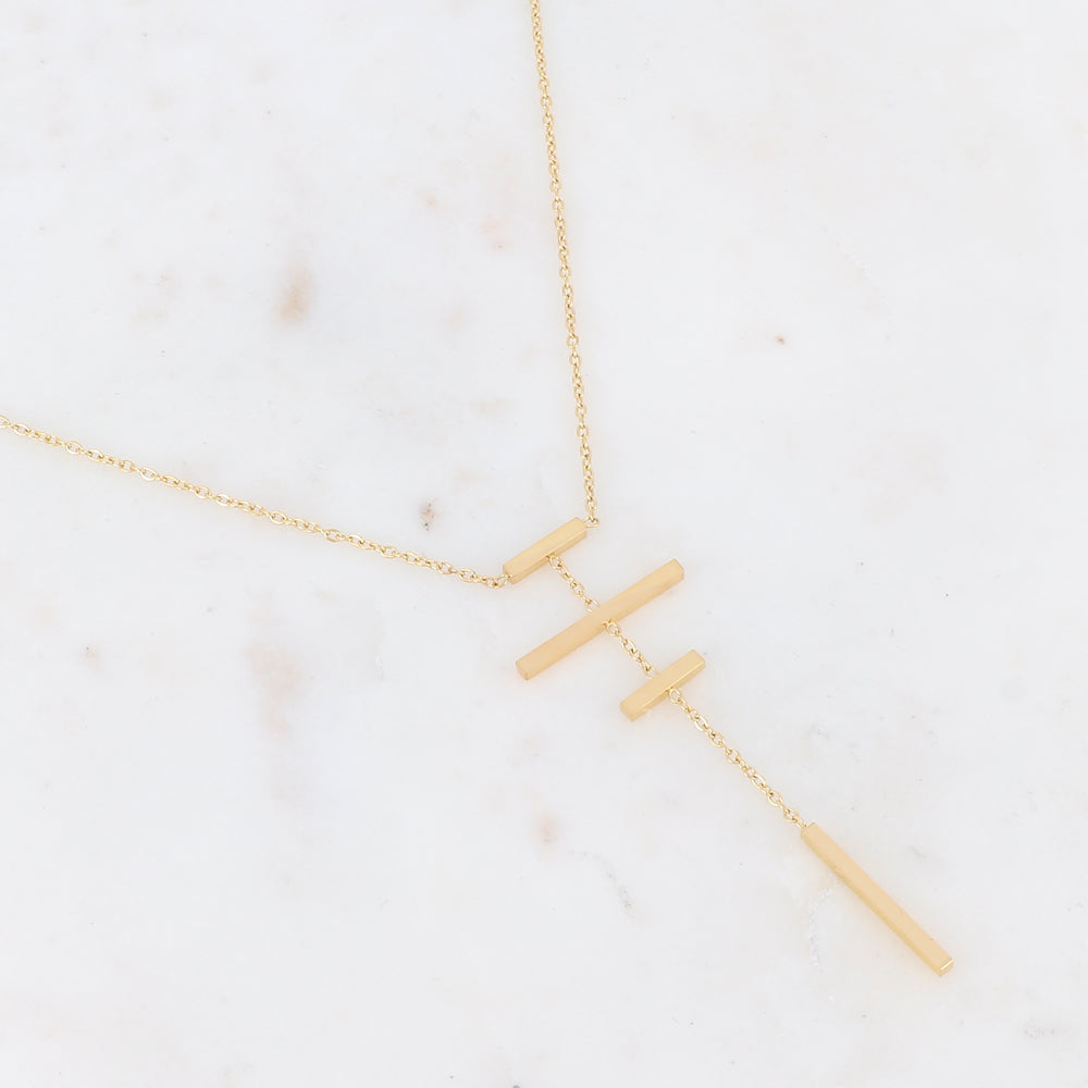 Collier doré avec 4 barres 38+7 cm