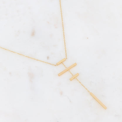 Collier doré avec 4 barres 38+7 cm
