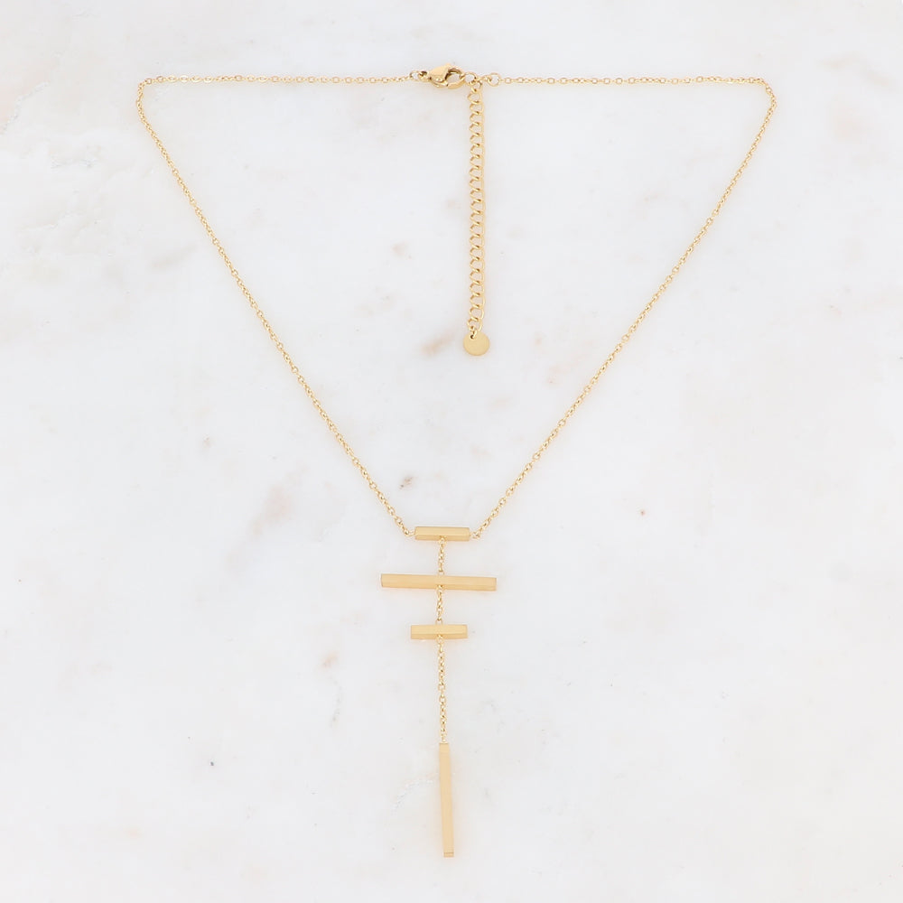 Collier doré avec 4 barres 38+7 cm