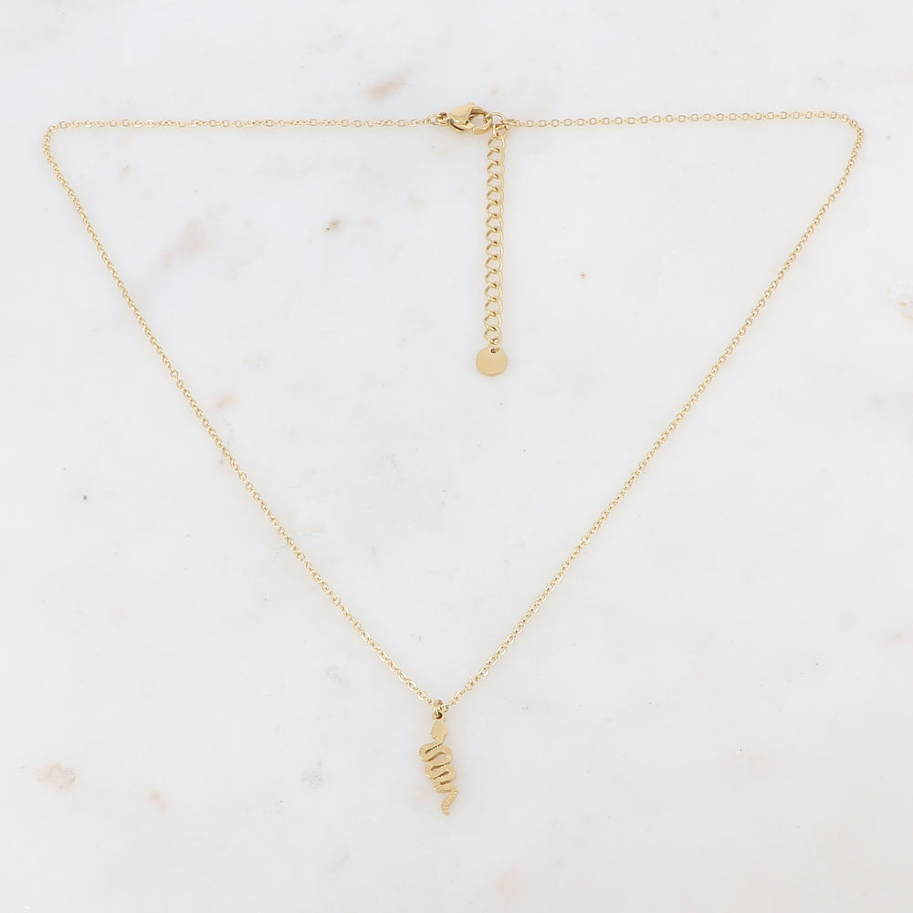 Collier doré avec une pampille en forme de serpent 41+5 cm