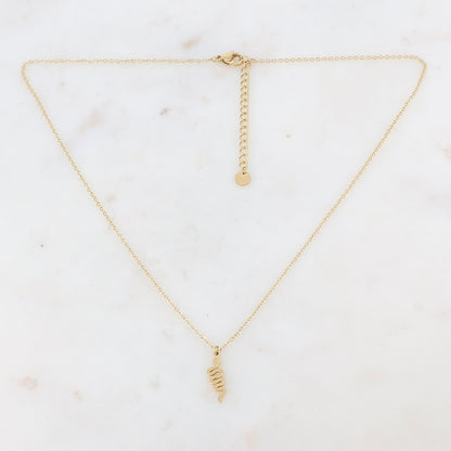 Collier doré avec une pampille en forme de serpent 41+5 cm
