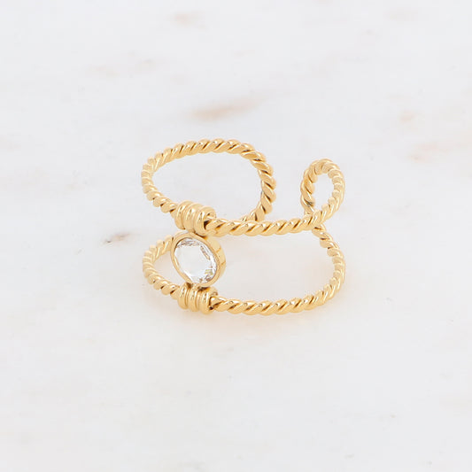 Bague tressée - orné de cristaux de Swarovski® PP20 - Crystal