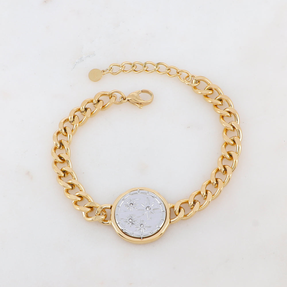 Bracelet maille avec étoiles et strass
