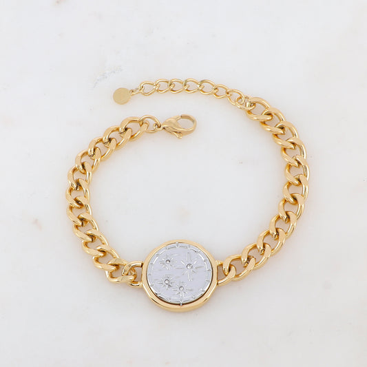 Bracelet maille avec étoiles et strass
