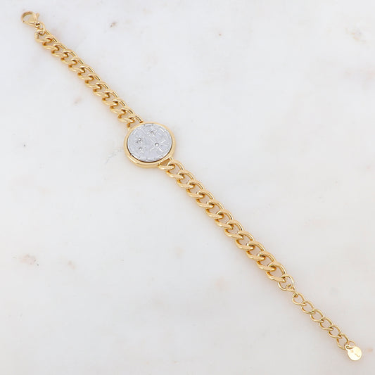 Bracelet maille avec étoiles et strass