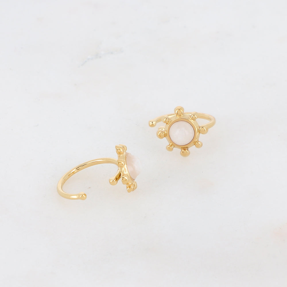 Lot de 2 Ear Cuffs dorées avec pierre naturelle
