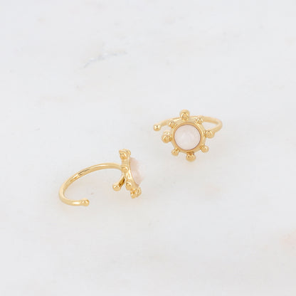 Lot de 2 Ear Cuffs dorées avec pierre naturelle