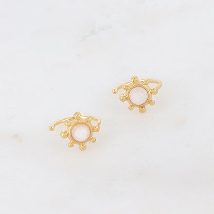 Lot de 2 Ear Cuffs dorées avec pierre naturelle