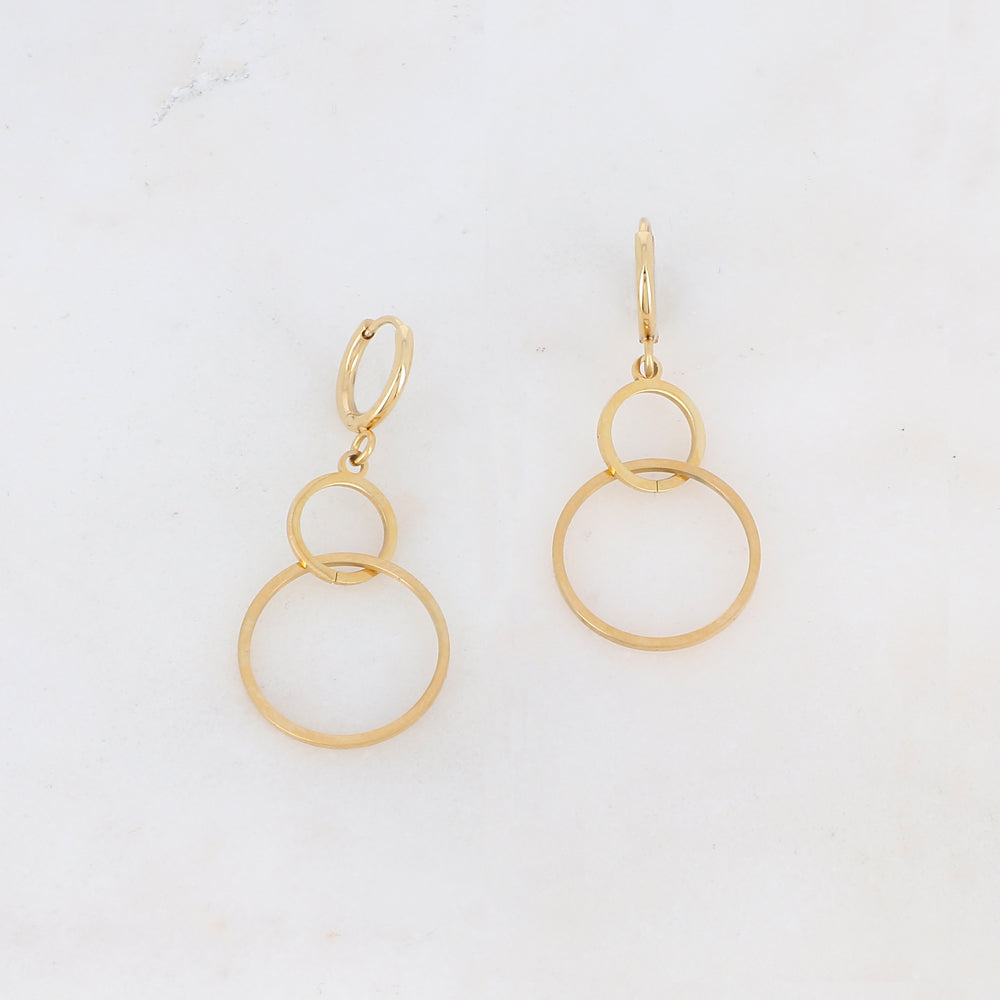Créoles avec 2 anneaux plats 1,8 x 4CM.