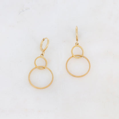 Créoles avec 2 anneaux plats 1,8 x 4CM.