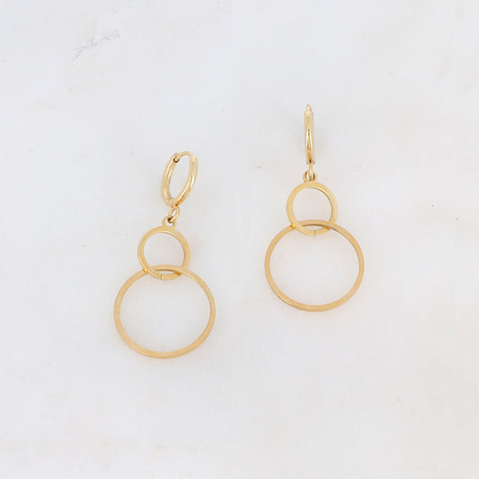 Créoles avec 2 anneaux plats 1,8 x 4CM.