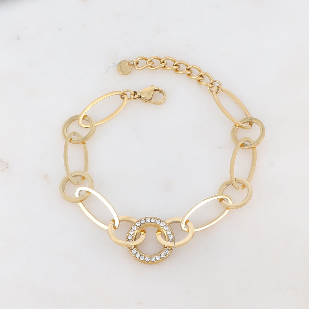 Bracelet maille avec strass