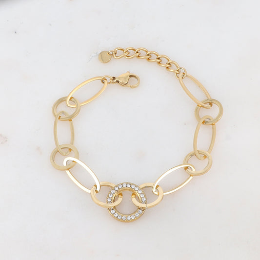 Bracelet maille avec strass