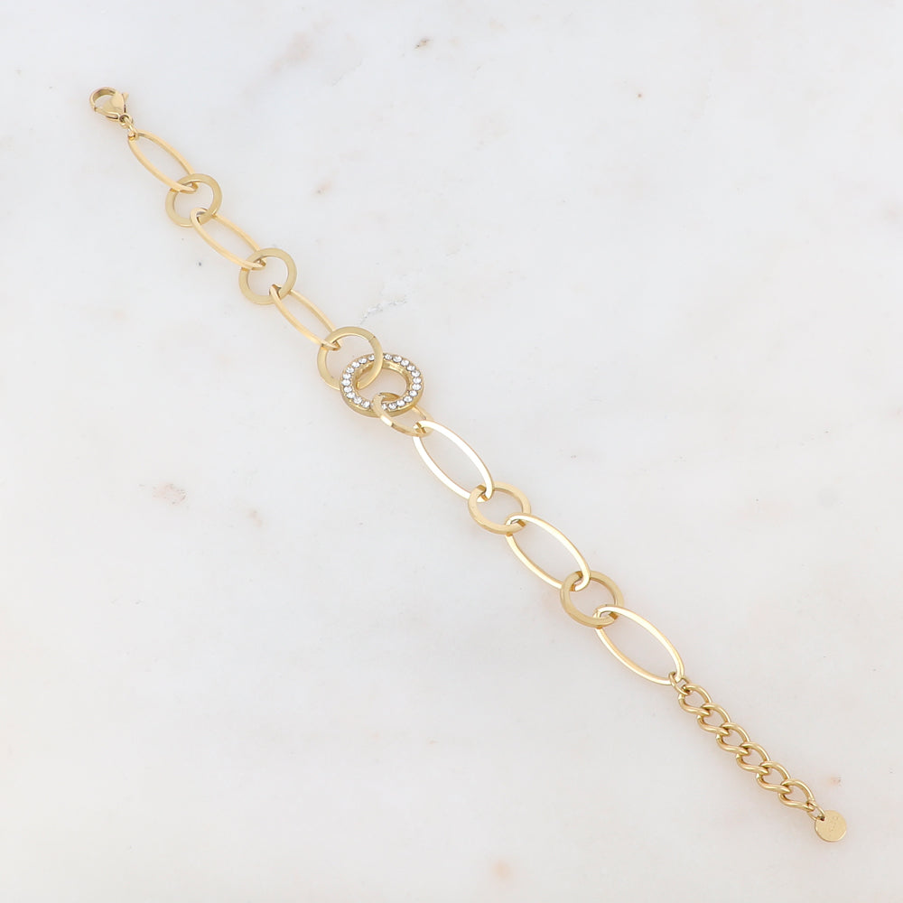 Bracelet maille avec strass