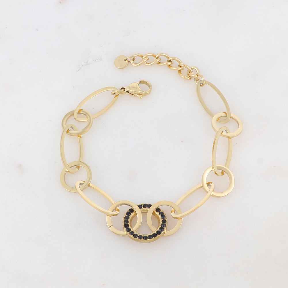 Bracelet maille avec strass