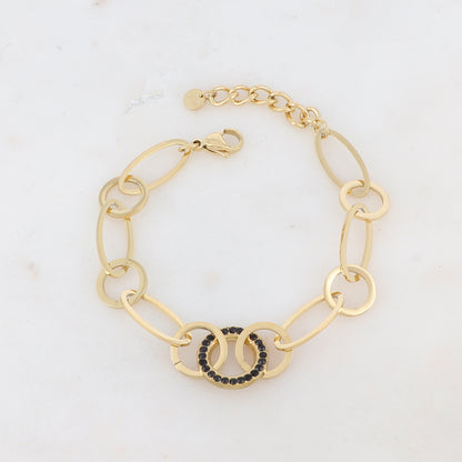Bracelet maille avec strass