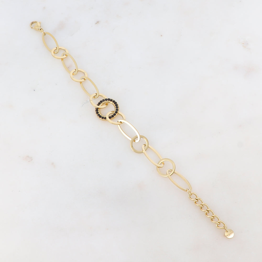 Bracelet maille avec strass