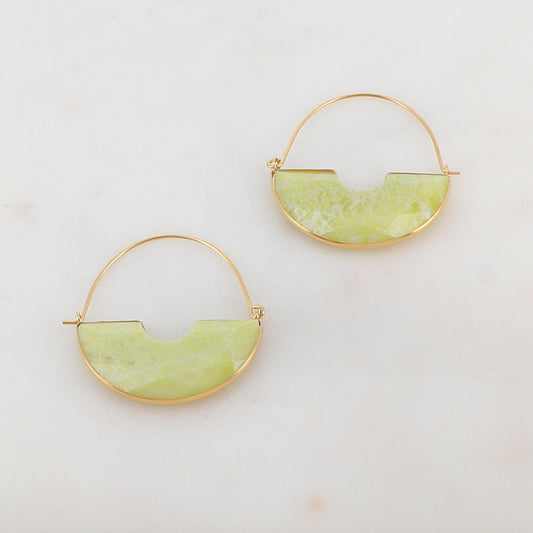 Créoles avec pierre naturelle 4 CM