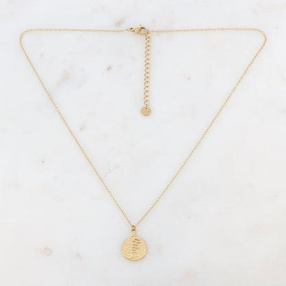 Collier doré avec pendentif martelé motif serpent 41+5 cm