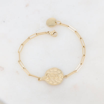 Bracelet avec pendentif martelé motif serpent