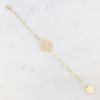Bracelet avec pendentif martelé motif serpent