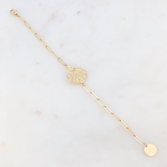 Bracelet avec pendentif martelé motif serpent