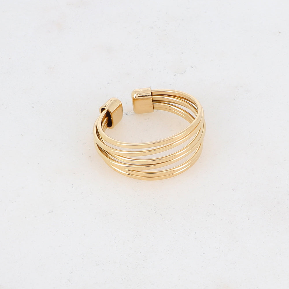 Bague multirangs effet lisse