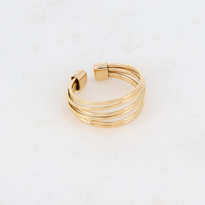 Bague multirangs effet lisse