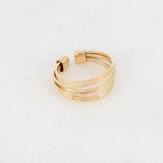 Bague multirangs effet lisse