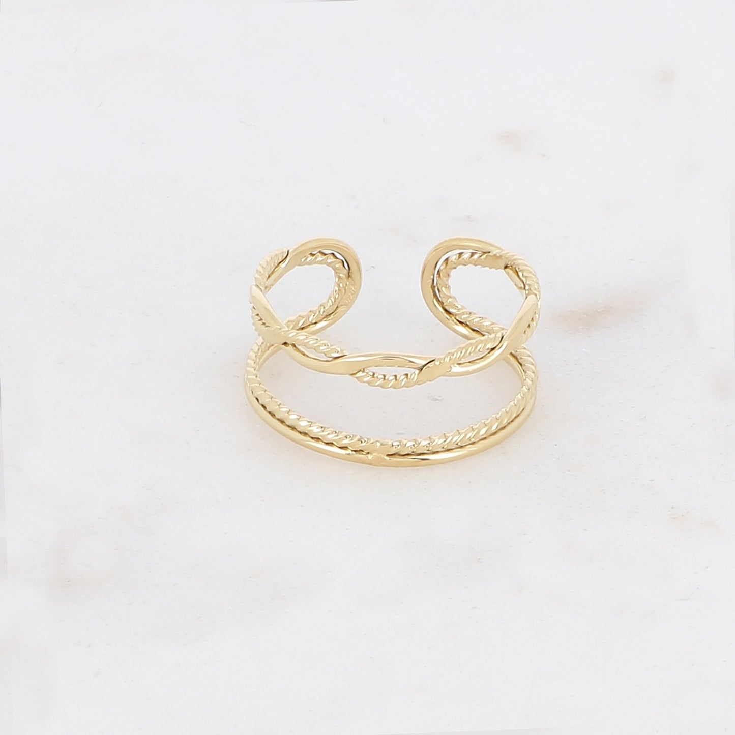 Bague double rangs
