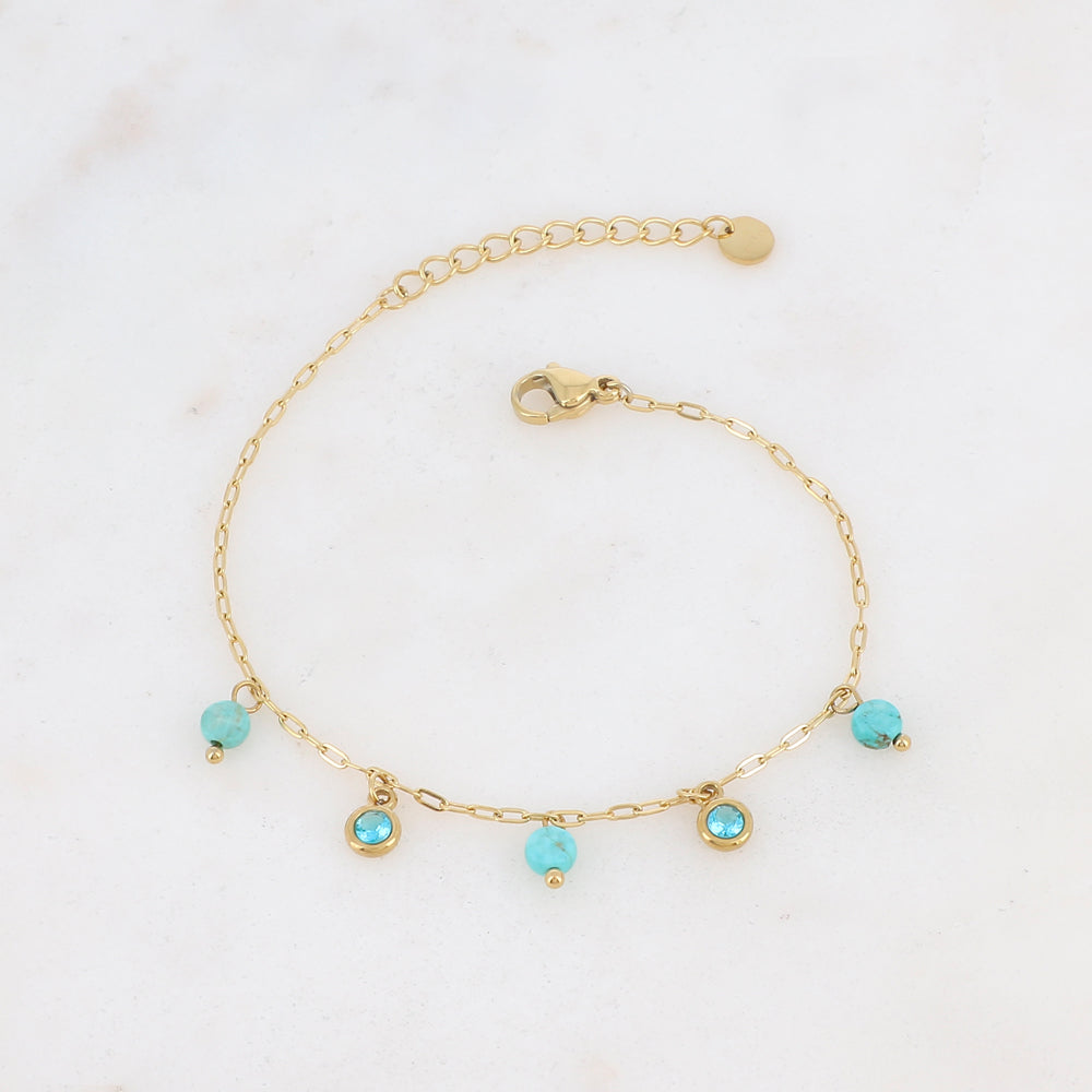 Bracelet avec pierres naturelles et strass