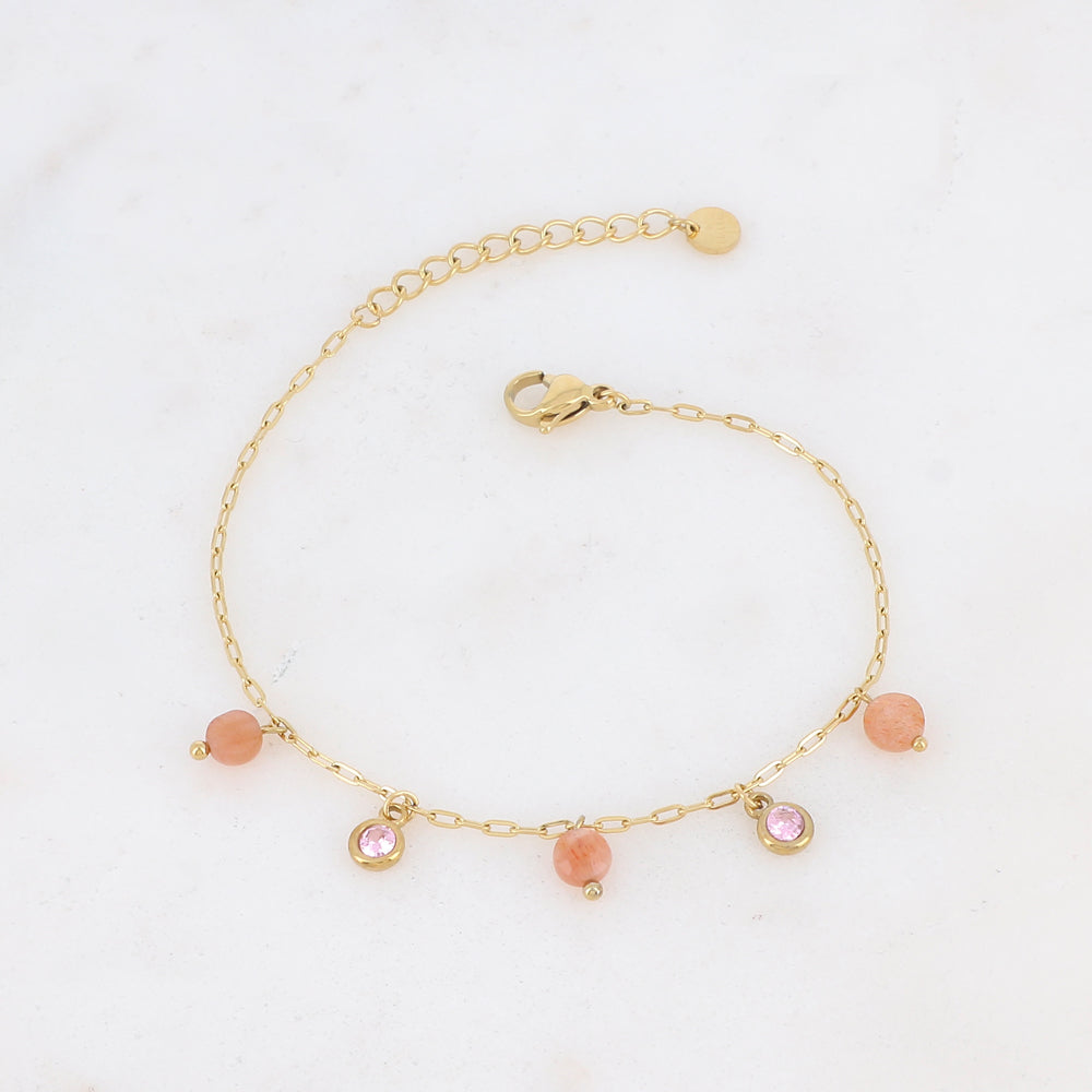 Bracelet avec pierres naturelles et strass