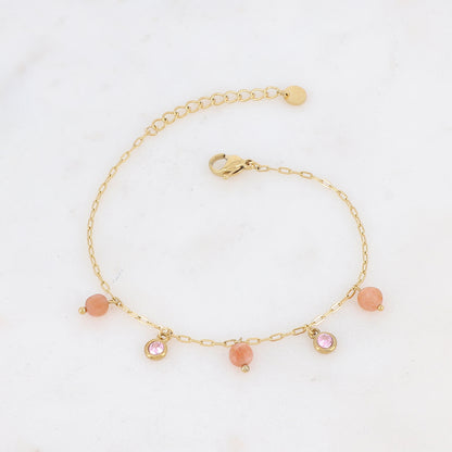 Bracelet avec pierres naturelles et strass