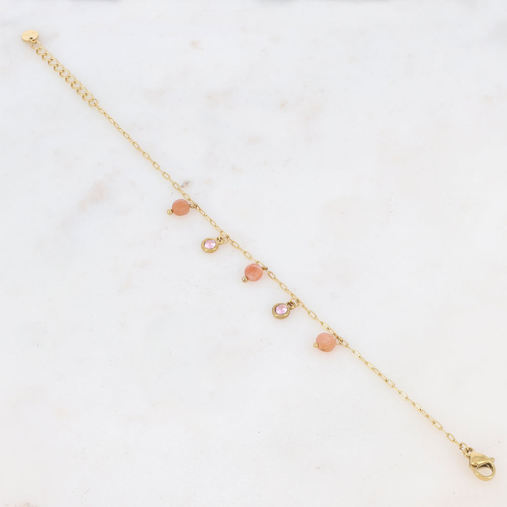 Bracelet avec pierres naturelles et strass