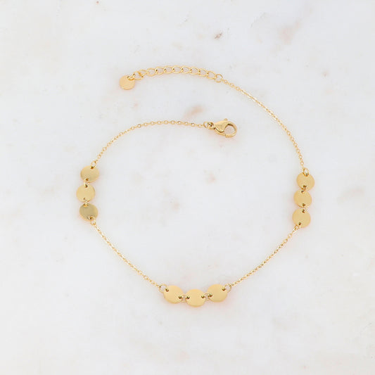 Chaîne de cheville avec pastilles rondes(23+3CM)