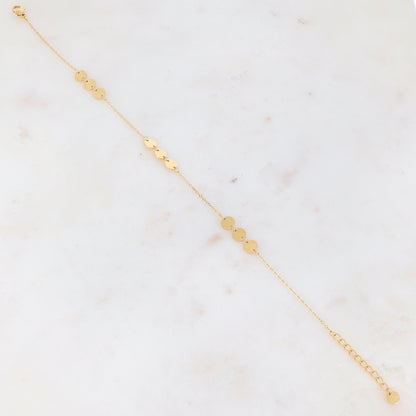 Chaîne de cheville avec pastilles rondes(23+3CM)