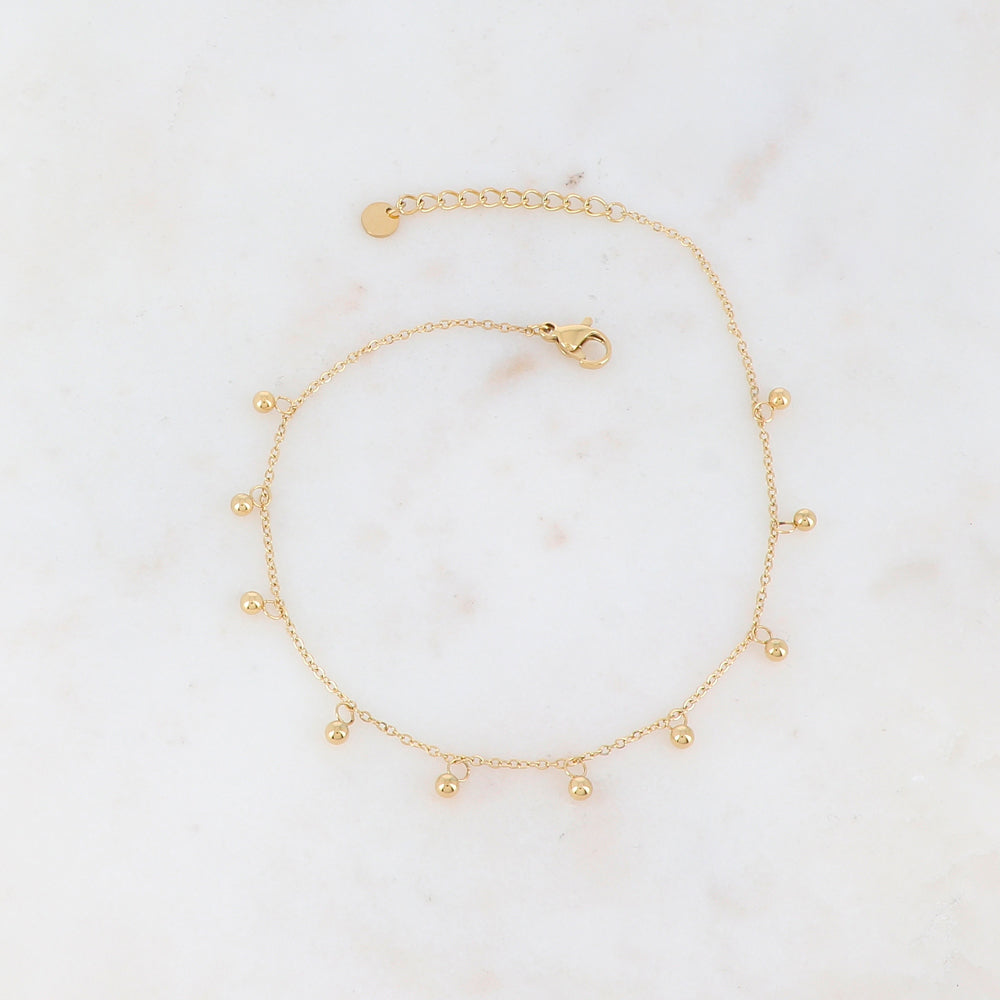 Chaîne de cheville avec pastilles rondes(23+3CM)