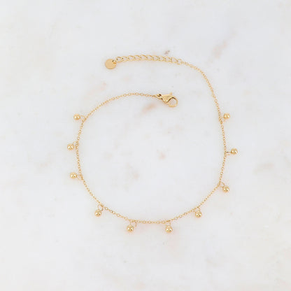 Chaîne de cheville avec pastilles rondes(23+3CM)
