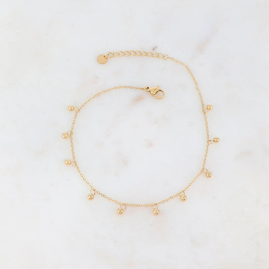 Chaîne de cheville avec pastilles rondes(23+3CM)
