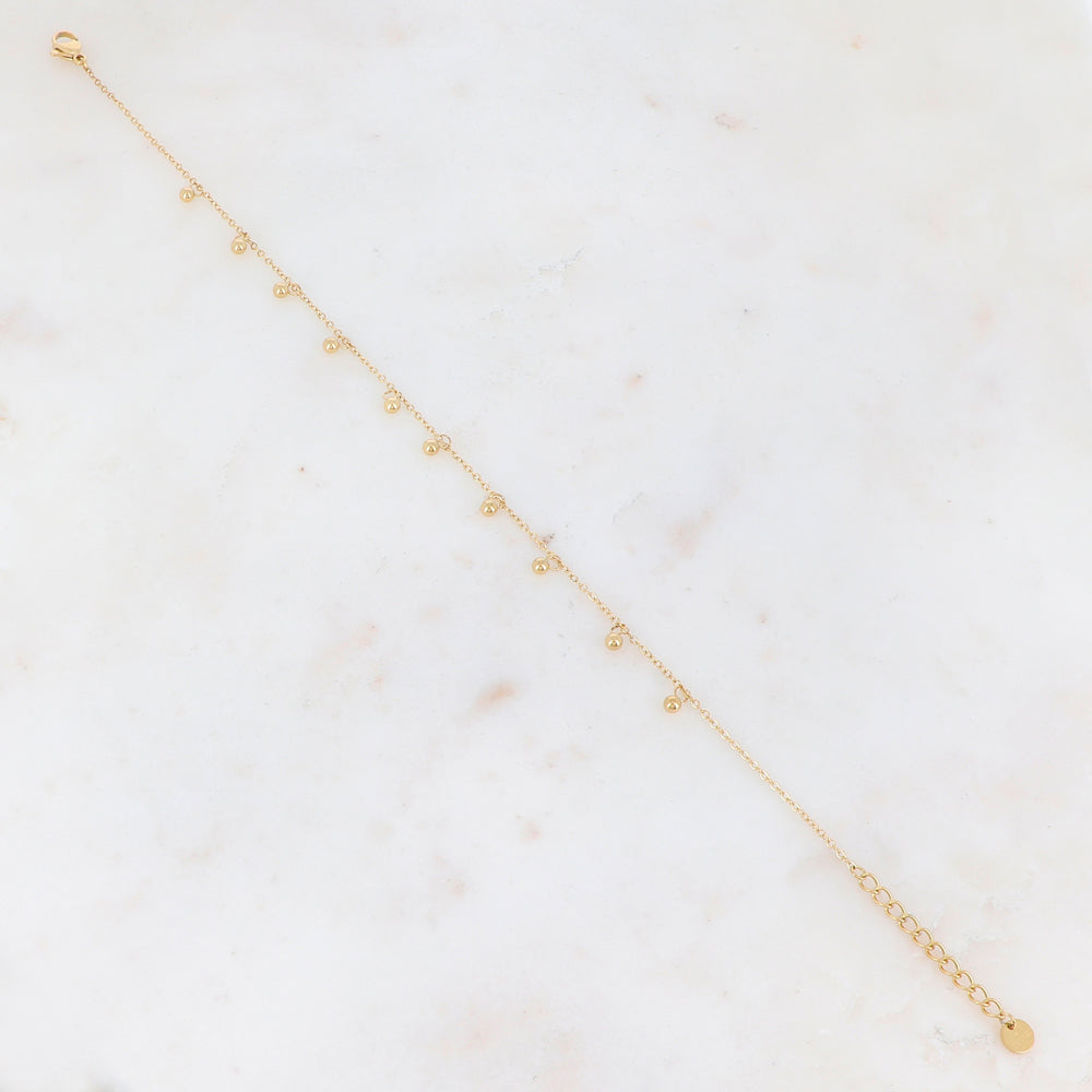 Chaîne de cheville avec pastilles rondes(23+3CM)