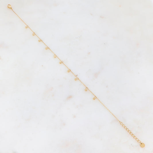 Chaîne de cheville avec pastilles rondes(23+3CM)