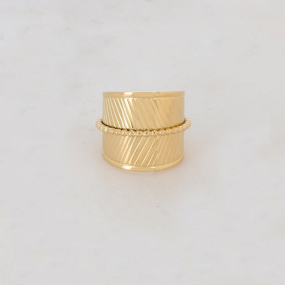Bague NON REGLABLE avec motif rayé