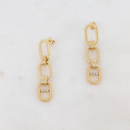 B.O à puce avec multi-anneaux et 3 strass 1x5CM.