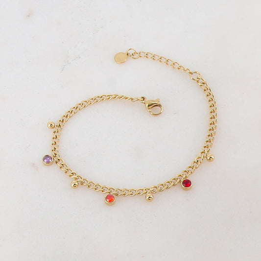 Bracelet en maille avec strass