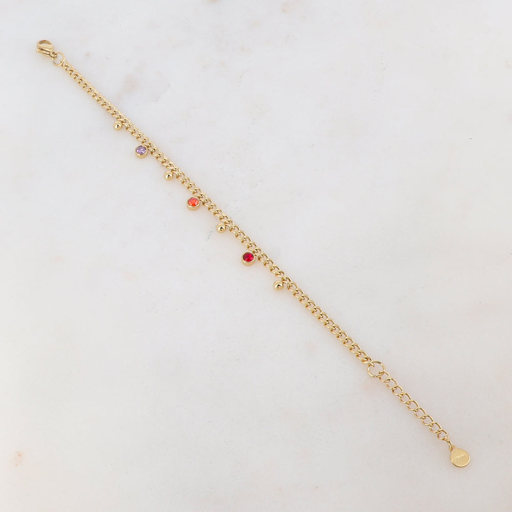 Bracelet en maille avec strass