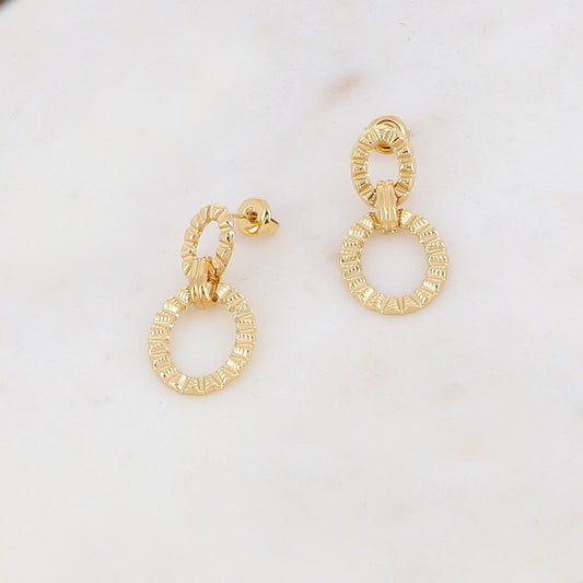 B.O à puce pendantes avec 2 anneaux 1,5 x 3,3 cm